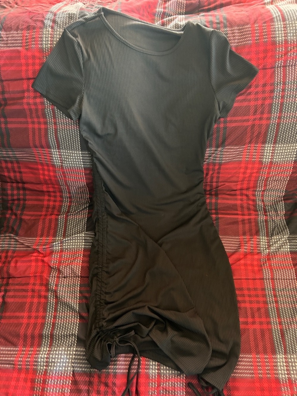 SHEIN Short-Sleeve Ruched Body-Con Dress NWOT